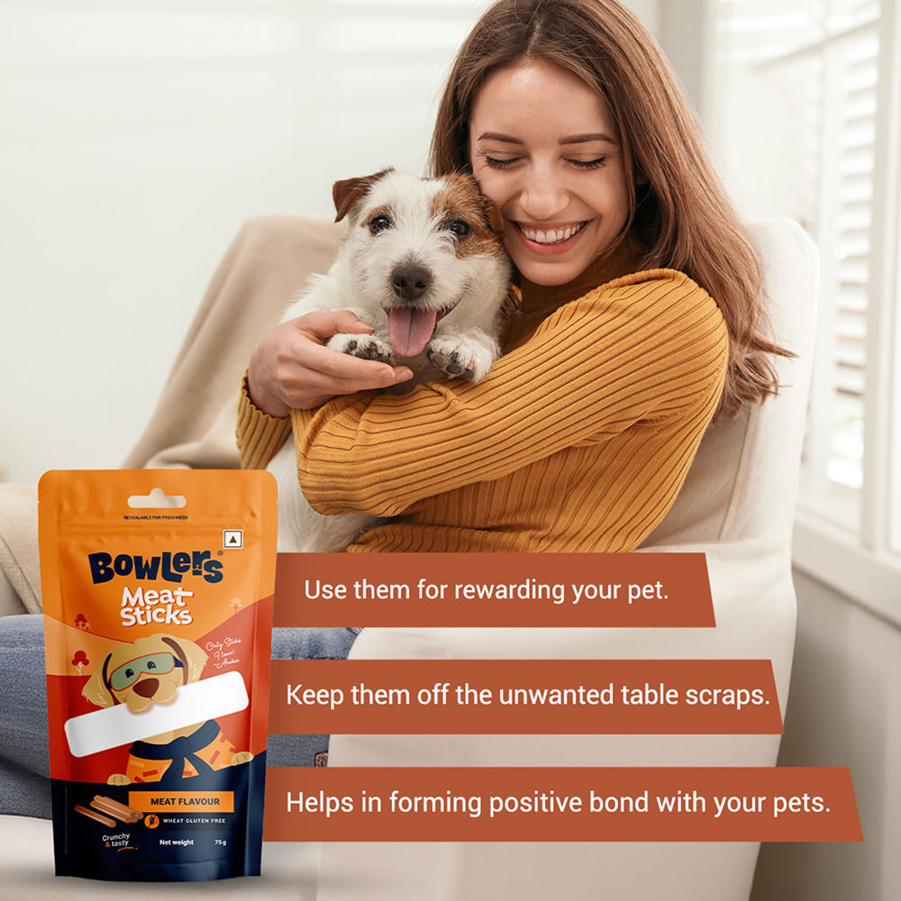 Bowlers Meat Sticks Dog Treats — detail shot