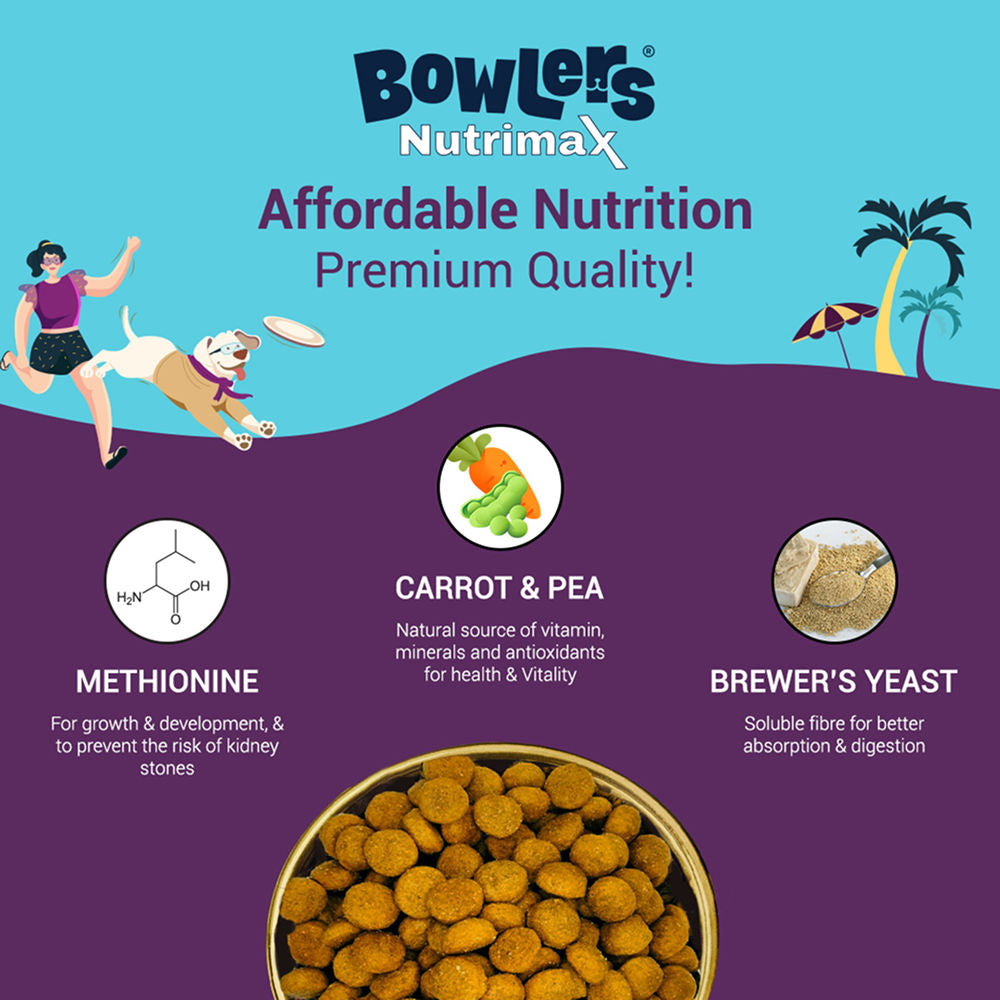 Bowlers Nutrimax Chicken and Vegetables Adult Dog Dry Food — side view