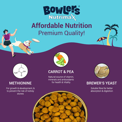 Bowlers Nutrimax Chicken and Vegetables Adult Dog Dry Food — side view