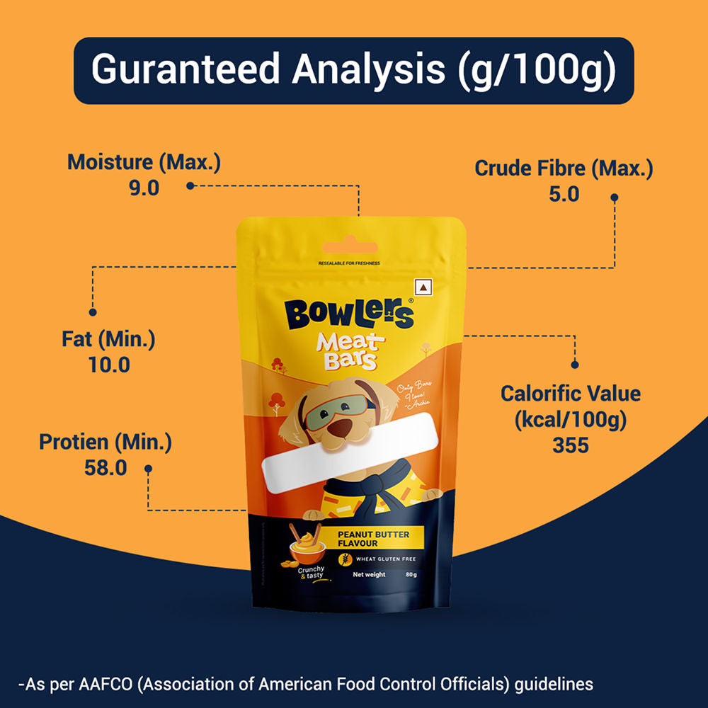 Bowlers Peanut Butter Flavour Meat Bars Dog Treats — in use