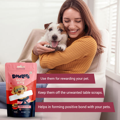 Bowlers Smoked Flavour Meat Bars Dog Treats — detail shot