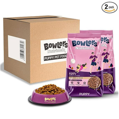 bowlers-chicken-and-milk-nutrimax-puppy-dog-dry-food 2x3kg + 700ml Bowl Free