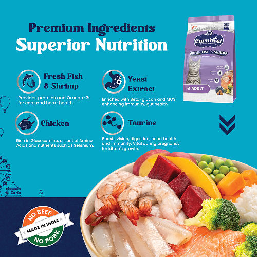 Carniwel Fresh Fish And Shrimp For Adult Cat Dry Food Bgb - Image 3