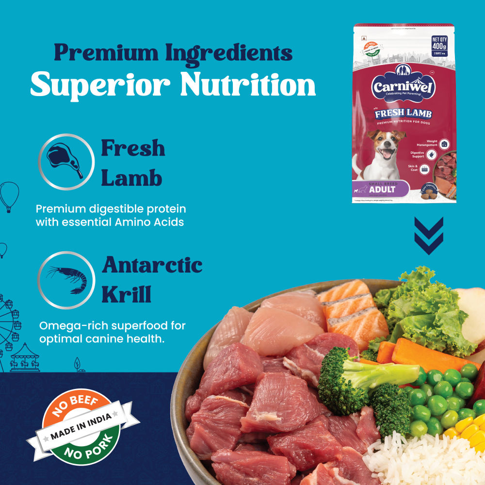 Carniwel Fresh Lamb Small Breed Adult Dog Dry Food — detail shot