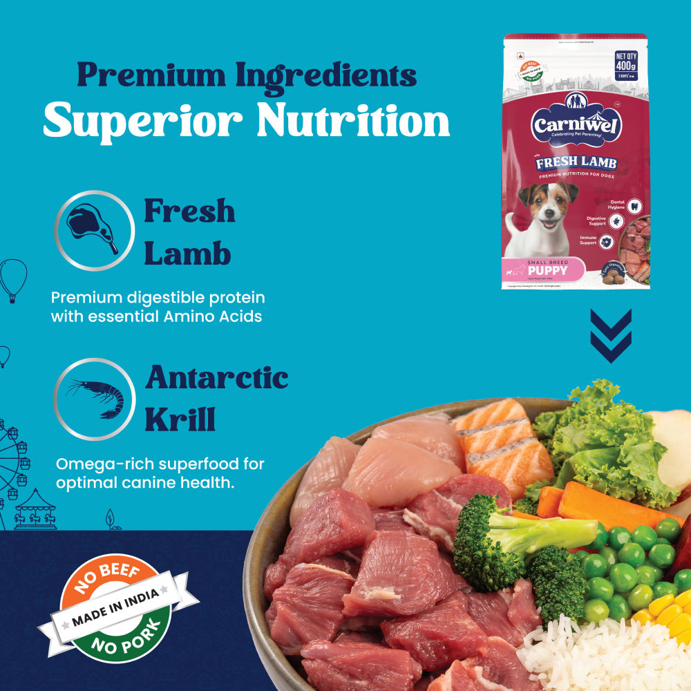 Carniwel Fresh Lamb Small Breed Puppy Dog Dry Food — back view
