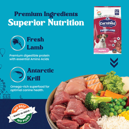 Carniwel Fresh Lamb Small Breed Puppy Dog Dry Food — back view