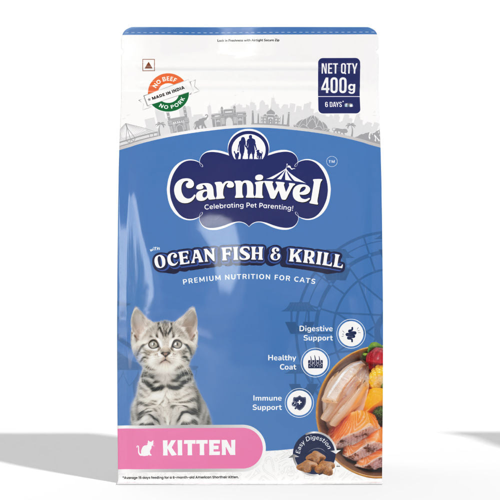 Carniwel Ocean Fish And Krill For Kitten Cat Dry Food Trial Pack