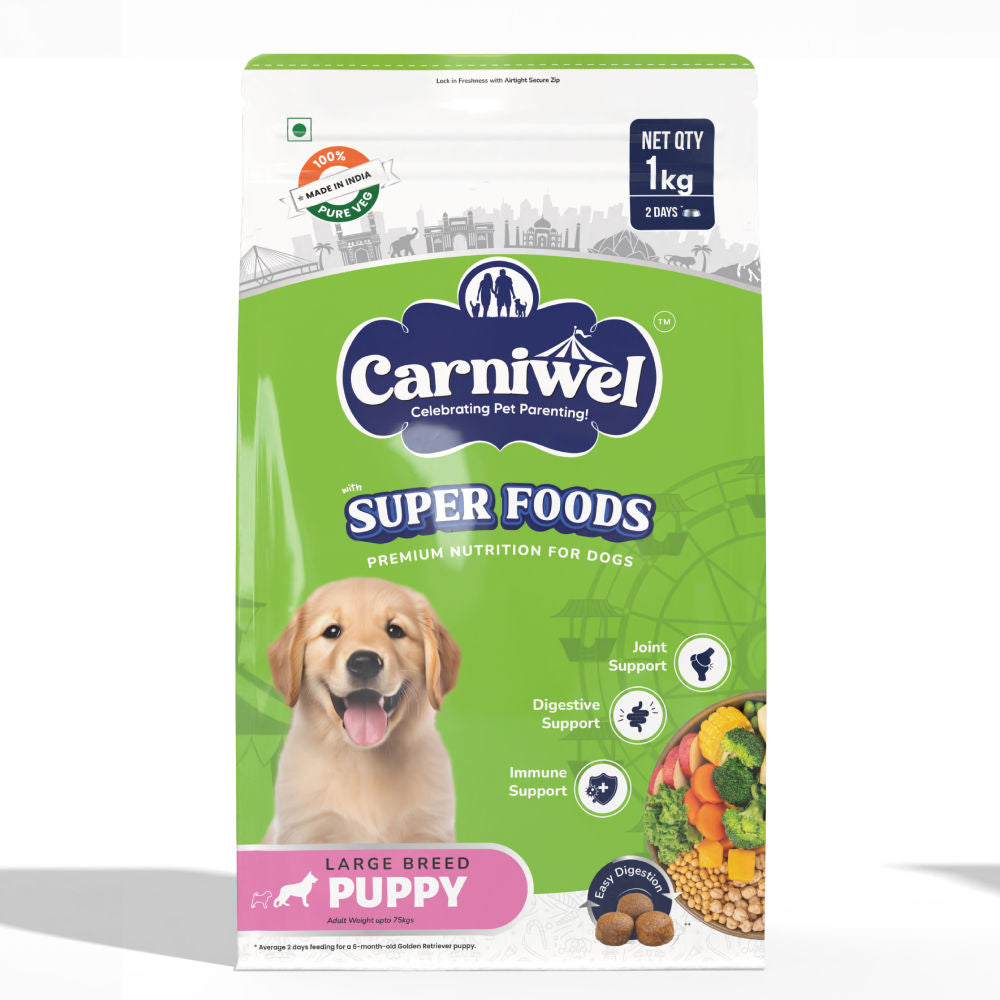 Carniwel Superfoods Veg Kibble Starter For Large Breed Puppy Dog Dry Food