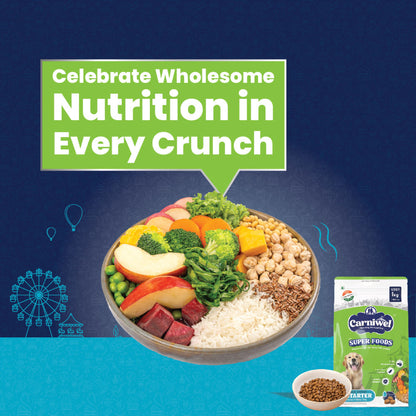 Carniwel Superfoods Veg Kibble Starter For Large Breed Mother & Baby Dog Dry Food — detail shot