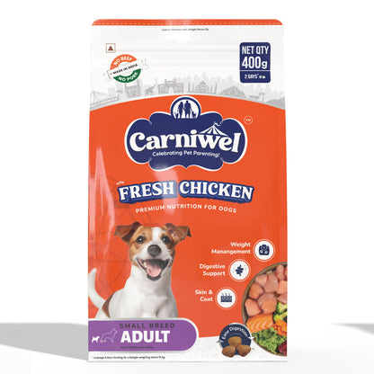 carniwel-fresh-chicken-kibble-small-breed-adult-dog-dry-food 400g