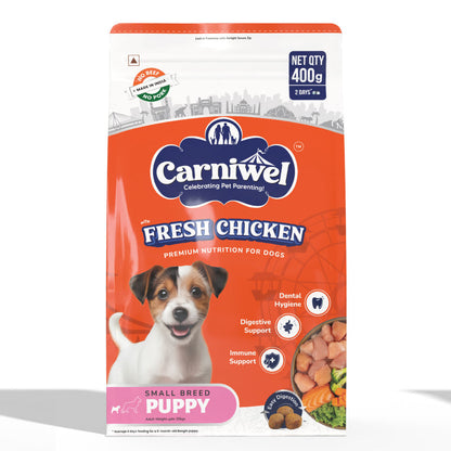 carniwel-fresh-chicken-kibble-small-breed-puppy-dog-dry-food 400g