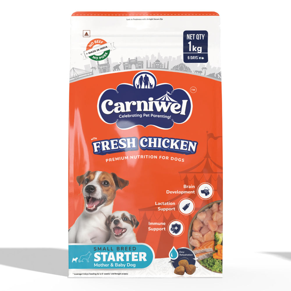 carniwel-fresh-chicken-kibble-starter-for-small-breed-mother-baby-dog-dry-food 1kg