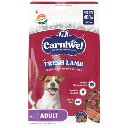 carniwel-fresh-lamb-small-breed-adult-dog-dry-food 400g