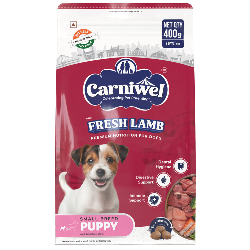 carniwel-fresh-lamb-small-breed-puppy-dog-dry-food 400g