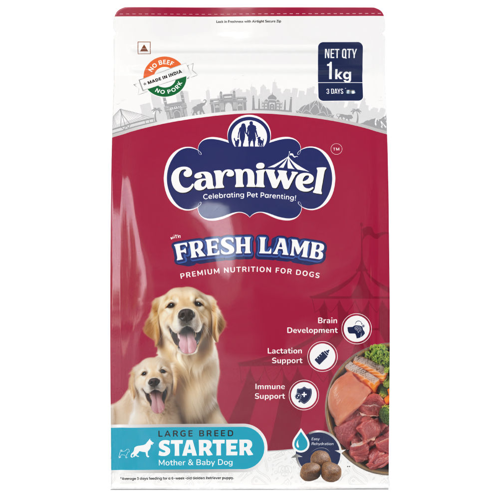 carniwel-fresh-lamb-starter-for-large-breed-mother-and-baby-dog-dry-food 1kg