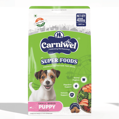 carniwel-superfoods-veg-kibble-small-breed-puppy-dog-dry-food 400g