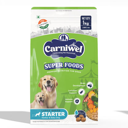 carniwel-superfoods-veg-kibble-starter-for-large-breed-mother-baby-dog-dry-food 1kg
