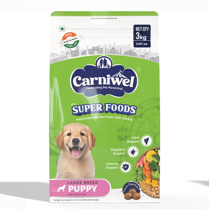 carniwel-superfoods-veg-kibble-starter-for-large-breed-puppy-dog-dry-food 3kg