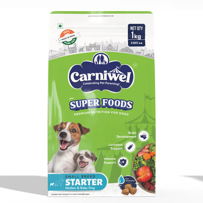 carniwel-superfoods-veg-kibble-starter-for-small-breed-mother-baby-dog-dry-food 1kg