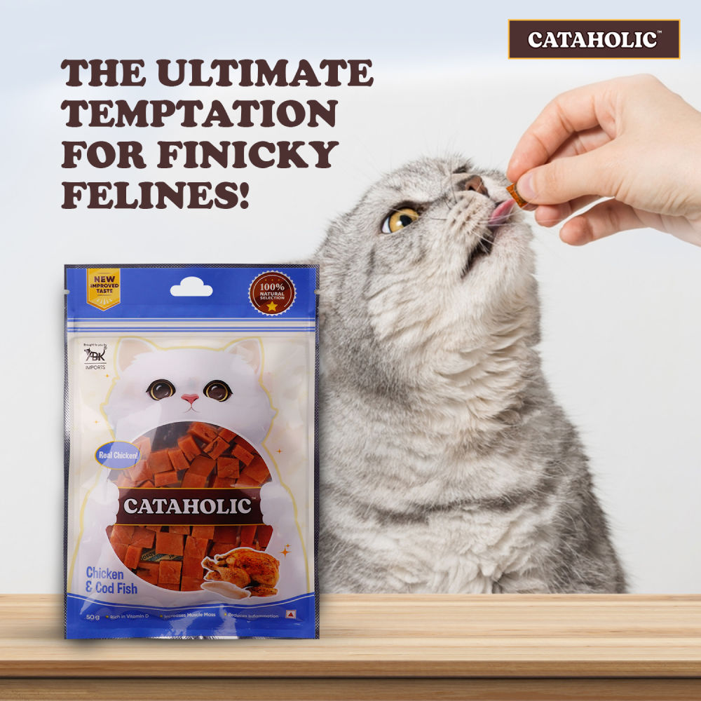 Cataholic Chicken and Codfish Cube Cat Treats — back view