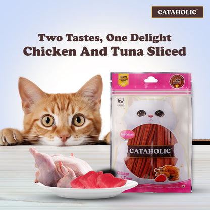 Cataholic Neko Chicken & Tuna Cat Treats — in use
