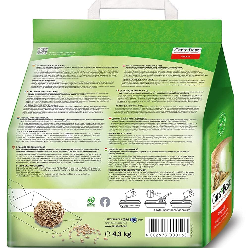Cat's Best Unscented Original Cat Litter — side view