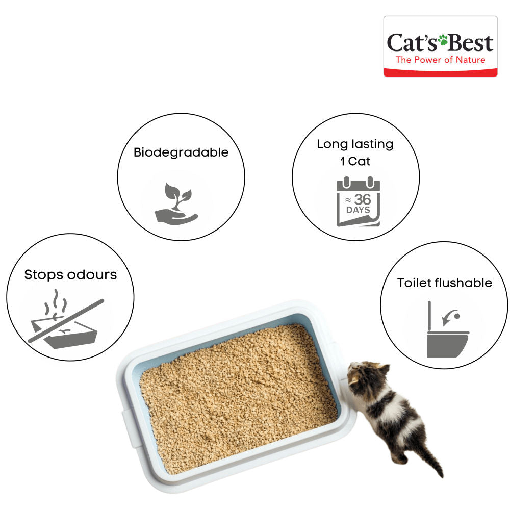 Cat's Best Unscented Original Cat Litter — in use
