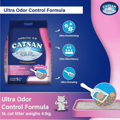 Catsan Ultra Odour Control Unscented Clumping Cat Litter — in use