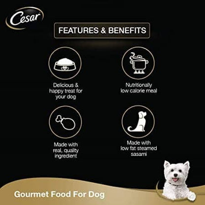 Cesar Sasami & Vegetables Premium Adult Dog Wet Food — back view