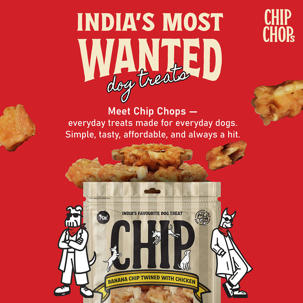 Chip Chops Banana with Chicken Chips Dog Treats — back view