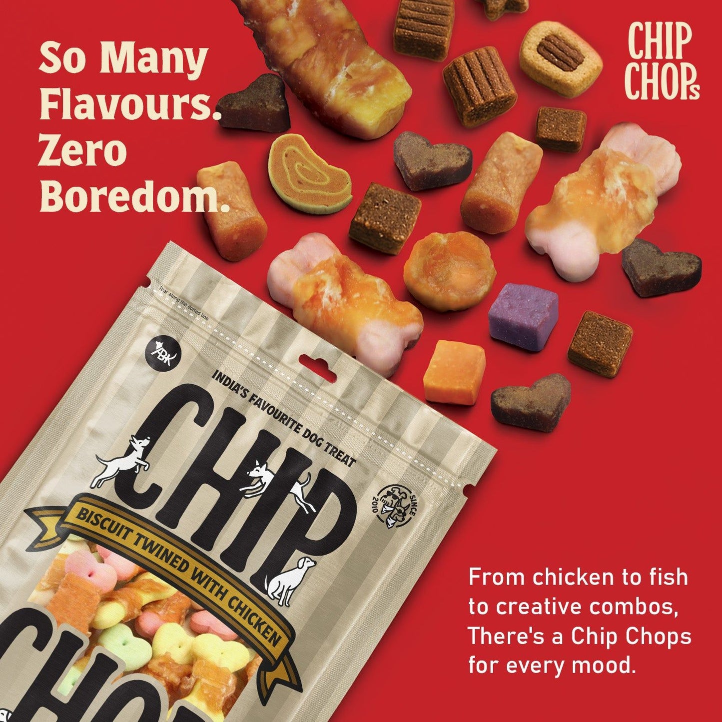 Chip Chops Biscuit Twined with Chicken Dog Treats — side view