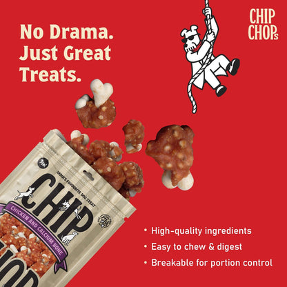 Chip Chops Chicken and Calcium Bone Dog Treats — in use