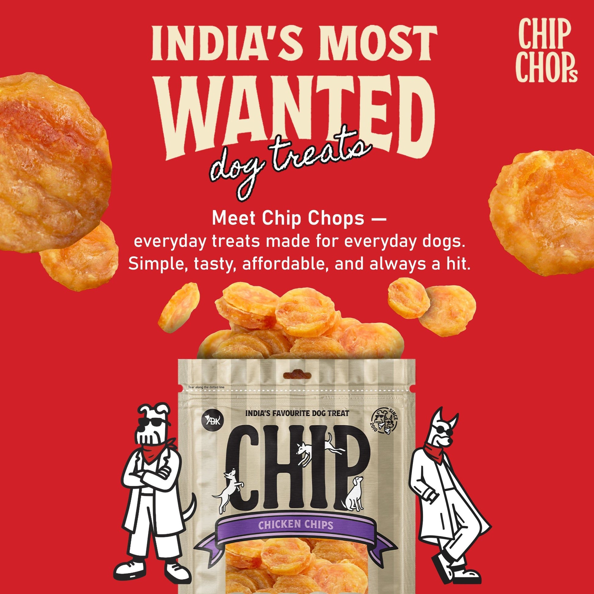 Chip Chops Chicken Chip Coins Dog Treats — side view