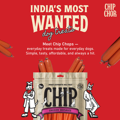 Chip Chops Chicken Sausages Dog Treats — back view