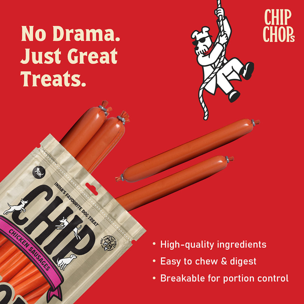 Chip Chops Chicken Sausages Dog Treats — detail shot