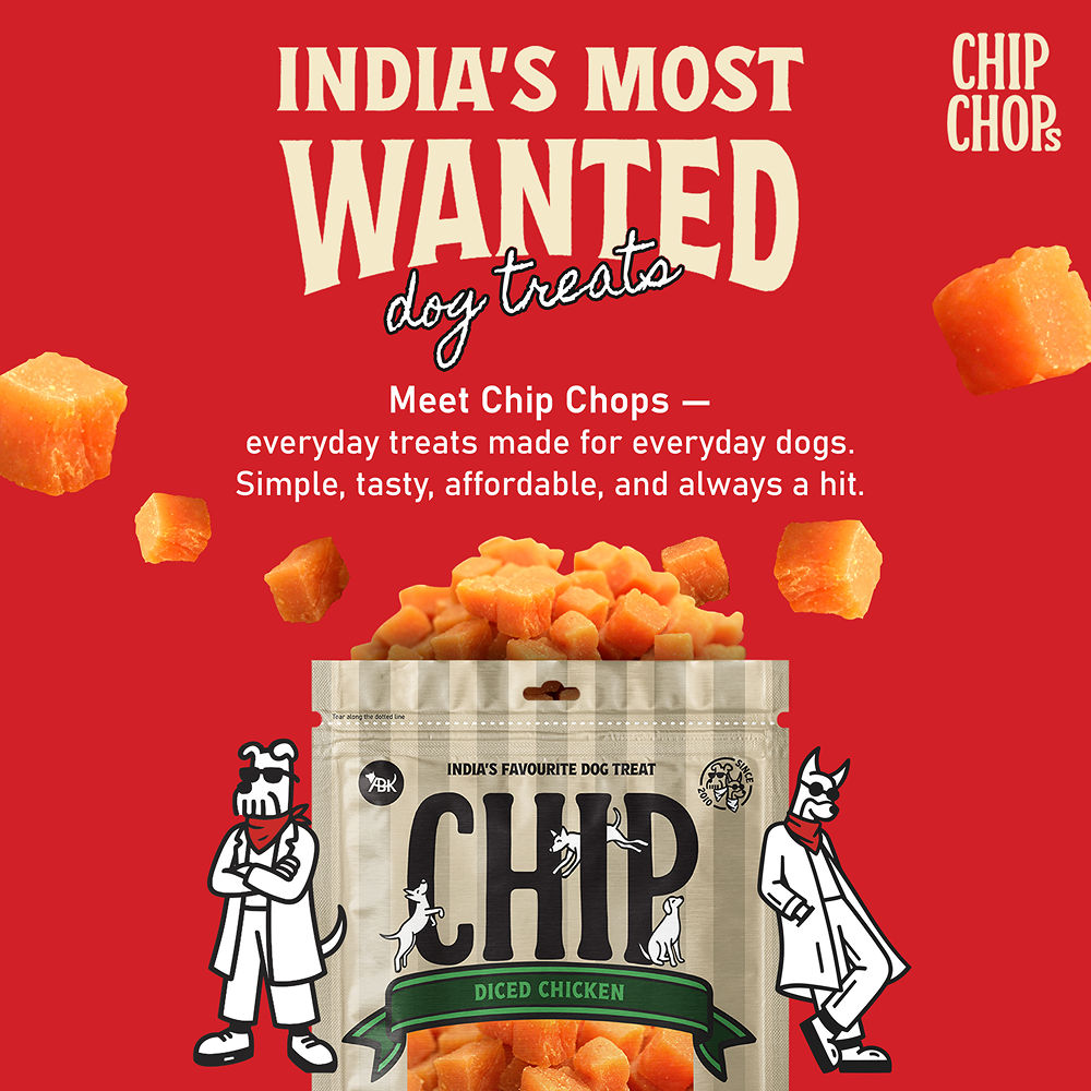 Chip Chops Diced Chicken Dog Treats — back view