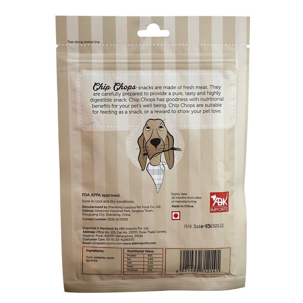 Chip Chops Roast Duck Strips Dog Treats — side view