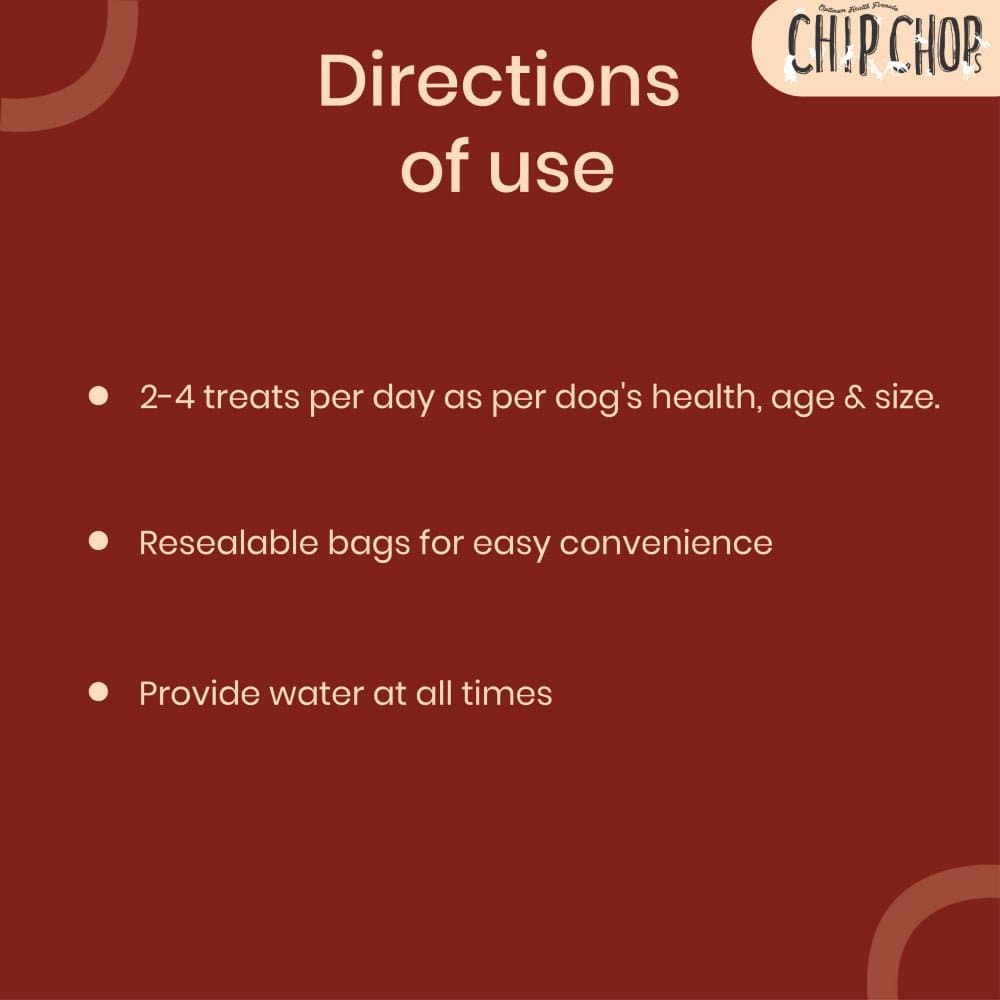 Chip Chops Sun Dried Chicken Jerky Dog Treats — in use