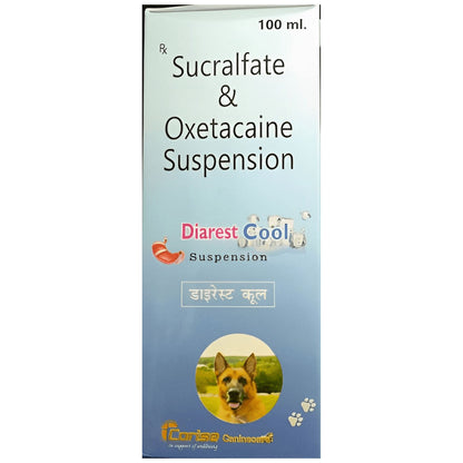 Corise Diarest Cool Syrup (Sucralfate & Oxetacaine) for Dogs and Cats — back view