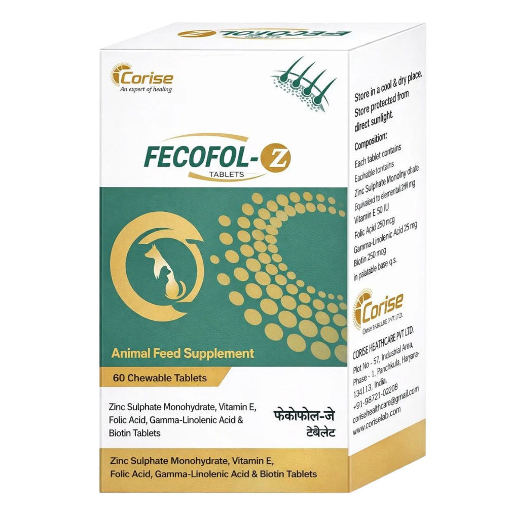 Corise Fecofol Z Tablet For Dogs And Cats Pack Of 60 Tablets