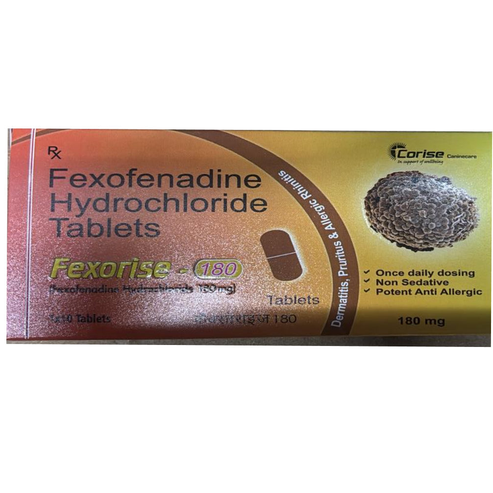 Corise Fexorise 180Mg Tablet Fexofenadine For Dogs