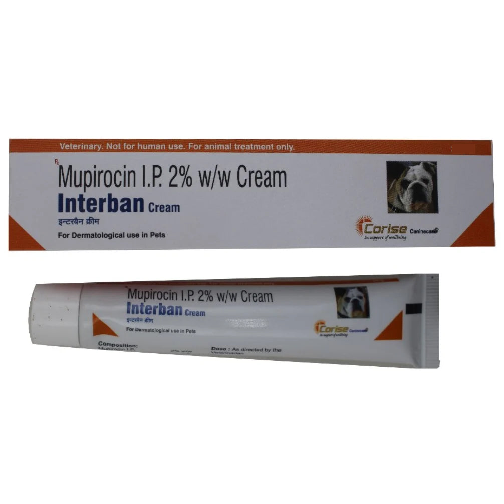 Corise Interban Cream (Mupirocin) for Dogs & Cats — back view