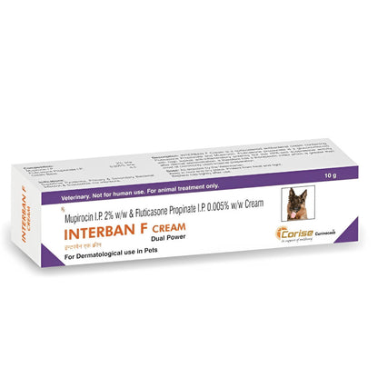 Corise Interban F Cream (Mupirocin Fluticasone) for Dogs and Cats — side view
