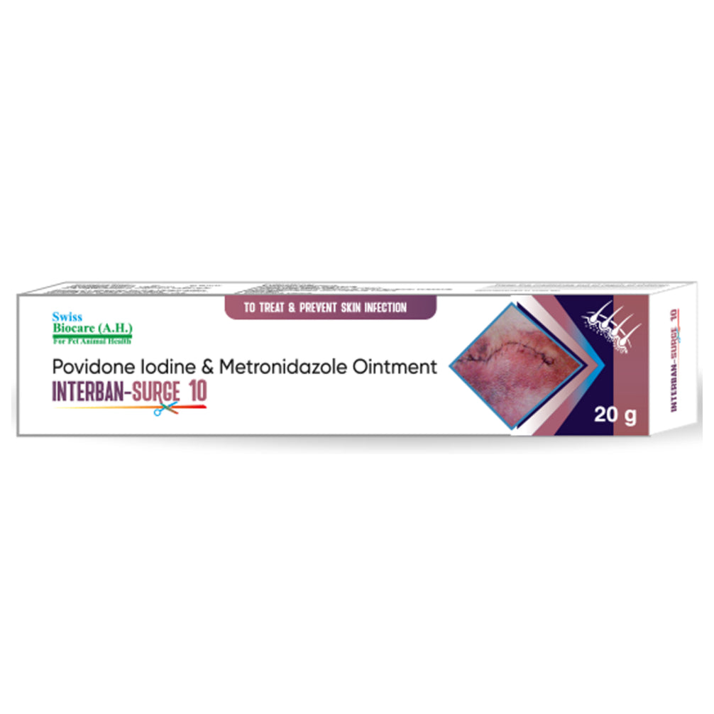 Corise Interban Surge 10 Ointment (Povidine Iodine & Metronidazole) for Dogs — side view
