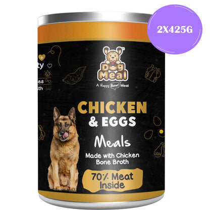 Dog Meal Chicken and Egg Meals Dog Wet Food — detail shot