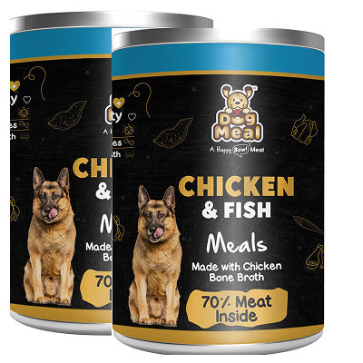 Dog Meal Chicken and Fish Meals Dog Wet Food — back view