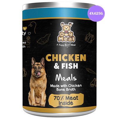 Dog Meal Chicken and Fish Meals Dog Wet Food — detail shot