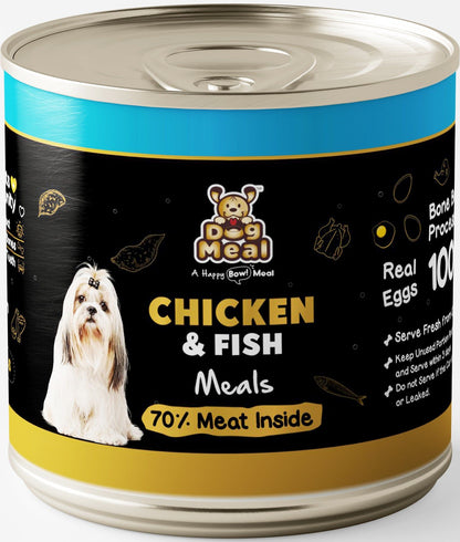 Dog Meal Chicken and Fish Meals Dog Wet Food — in use