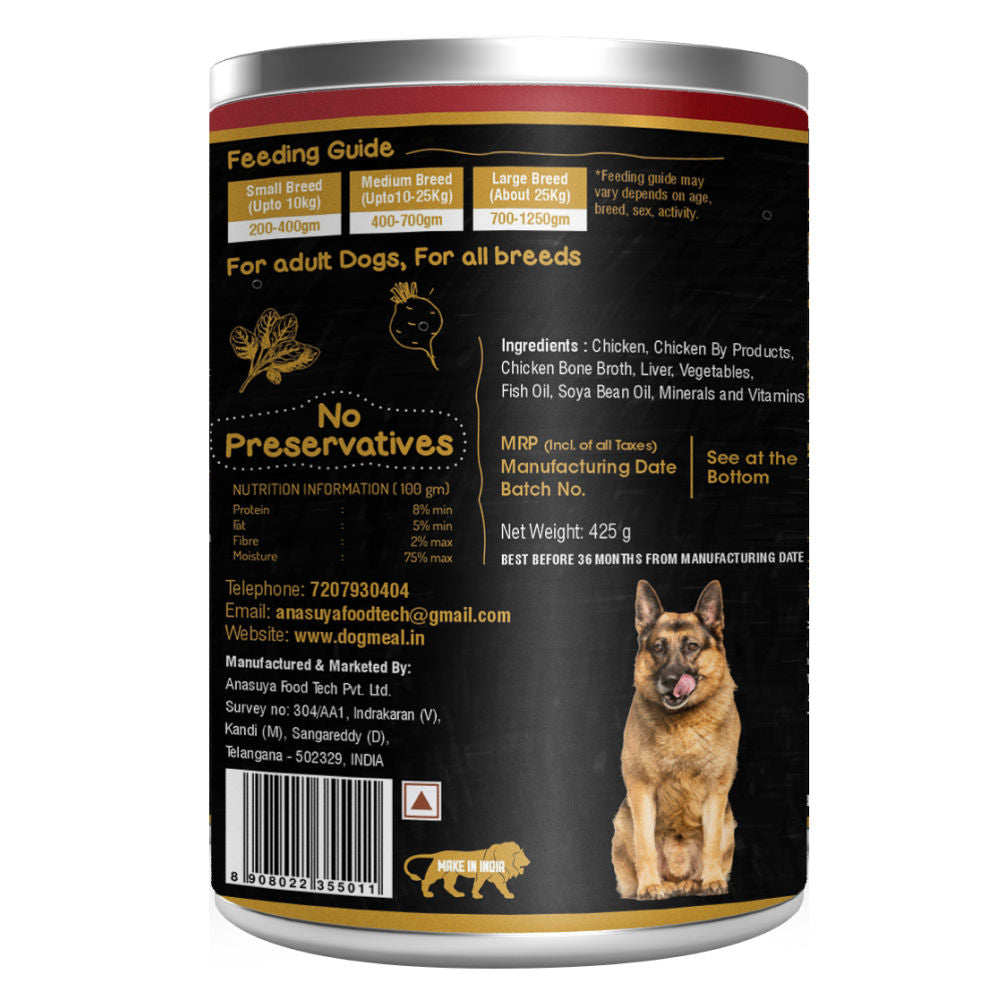Dog Meal Chicken and Liver Meals Dog Wet Food — detail shot