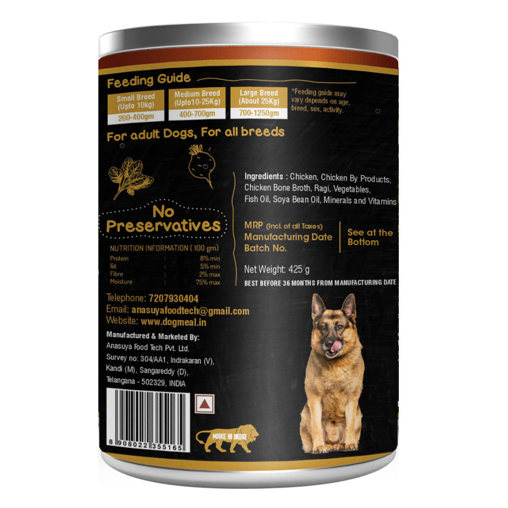 Dog Meal Chicken and Ragi Meals Dog Wet Food — back view